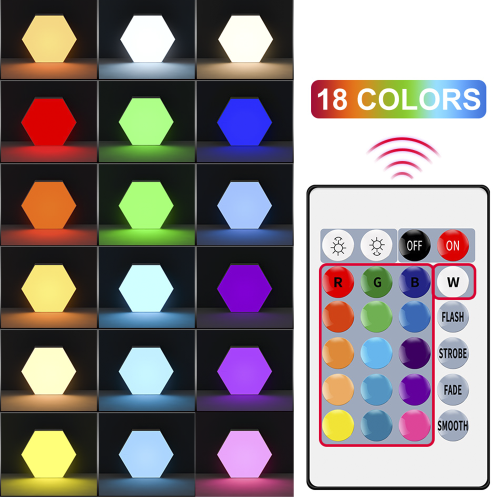 6pcs Lámpara RGB Hexagonal LED Light focos...