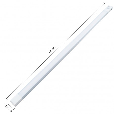 Tira 38 LED luz fría para armario 48cm con sensor de movimiento recargable USB