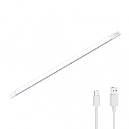 Tira 28 LED luz blanca para armario 38cm sensor de movimiento recargable USB