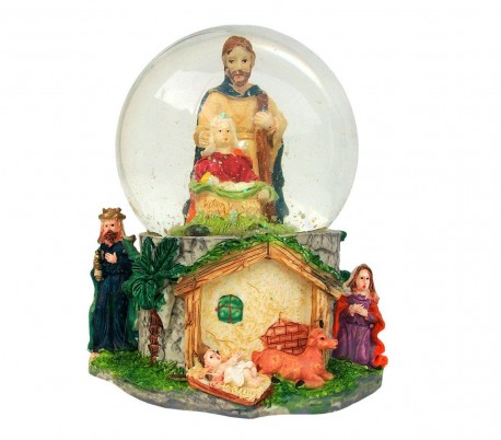 Juego de 2 bolas de Navidad con nieve (15 x 15 cm) - Decoración navideña para el hogar