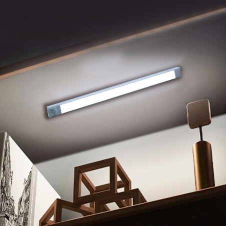Tira 28 LED luz blanca para armario 38cm sensor de movimiento recargable USB