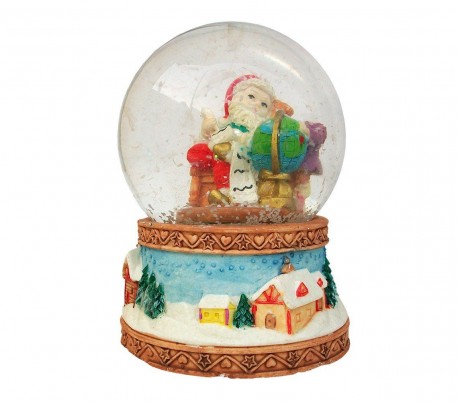 Juego de 2 bolas de Navidad con nieve (15 x 15 cm) - Decoración navideña para el hogar