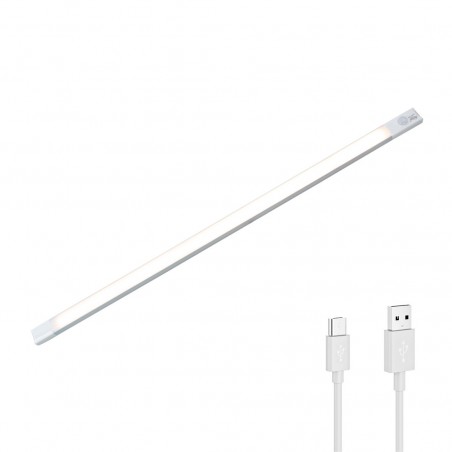 Tira 28 LED luz cálida para armario 38cm sensor de movimiento recargable USB