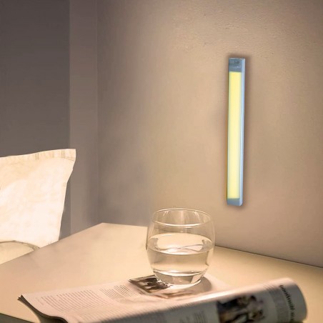 Tira 28 LED luz cálida para armario 38cm sensor de movimiento recargable USB