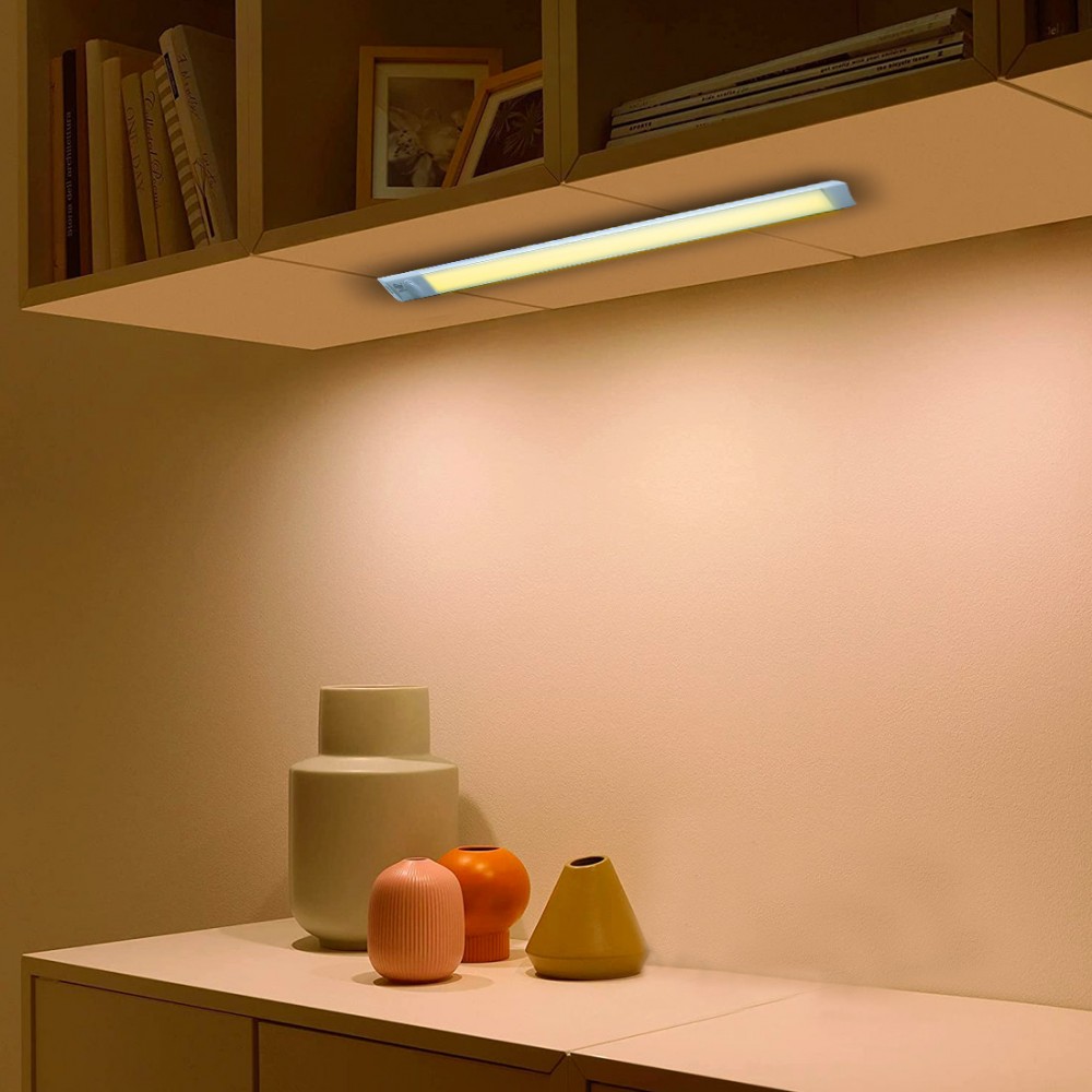 Tira 28 LED luz cálida para armario 38cm sensor...