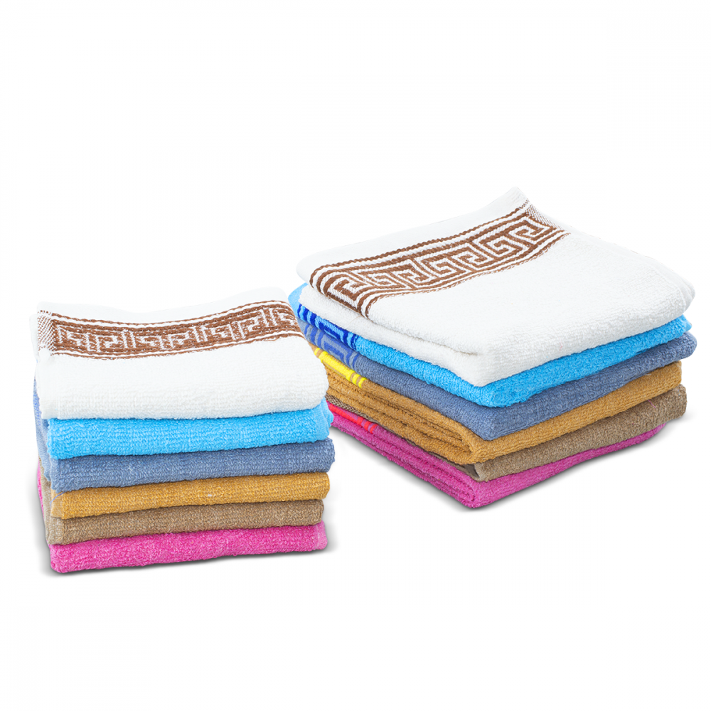 Set 12pcs toallas baño 6pcs cara 6pcs invitados extra absorbente varios colores