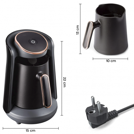 Hervidor eléctrico de café turco con jarra cafetera de 600 W capacidad 4 tazas