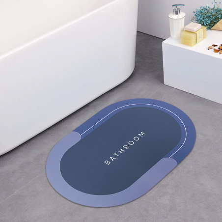 Alfombra de baño antideslizante ovalada 43x67cm en microfibra absorbente Ducha