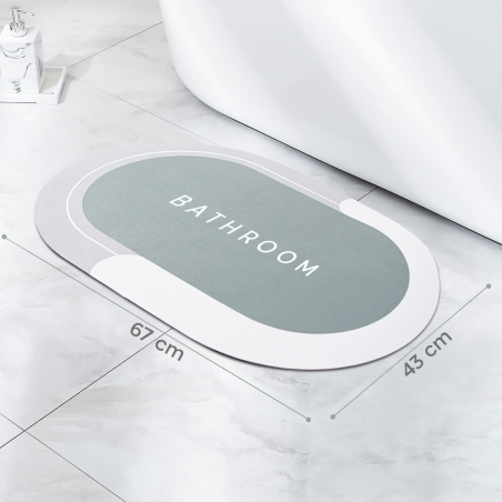 Alfombra de baño antideslizante ovalada 43x67cm en microfibra absorbente Ducha