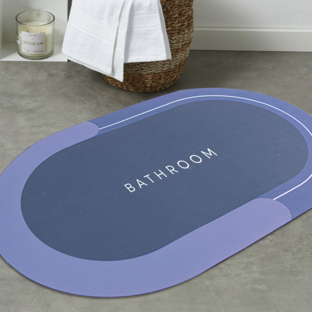 Alfombra de baño antideslizante ovalada 43x67cm en microfibra absorbente Ducha