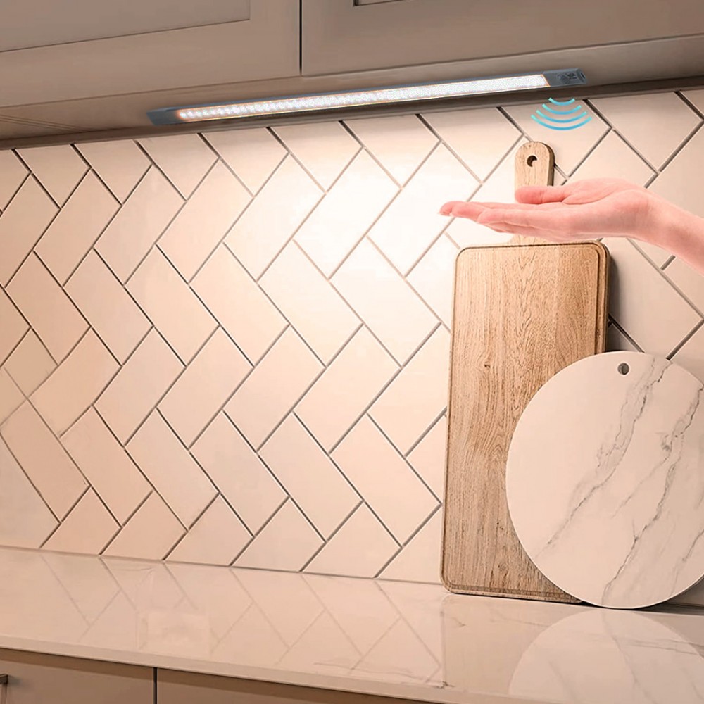 Tira 38 LED Luz cálida para armario 48cm sensor...