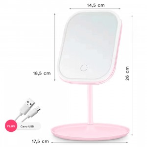 Espejo cosmético iluminado con luz LED táctil para... 2