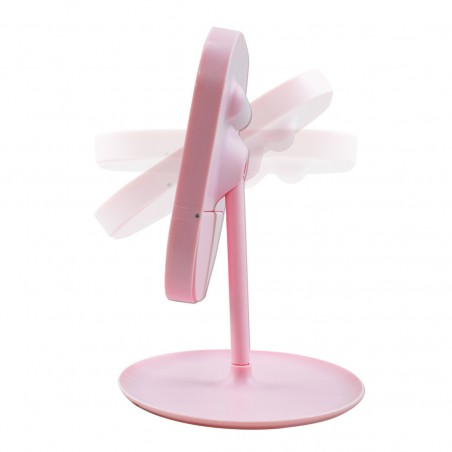 Espejo cosmético iluminado con luz LED táctil para maquillaje de mesa recargable