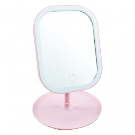 Espejo cosmético iluminado con luz LED táctil para maquillaje de mesa recargable