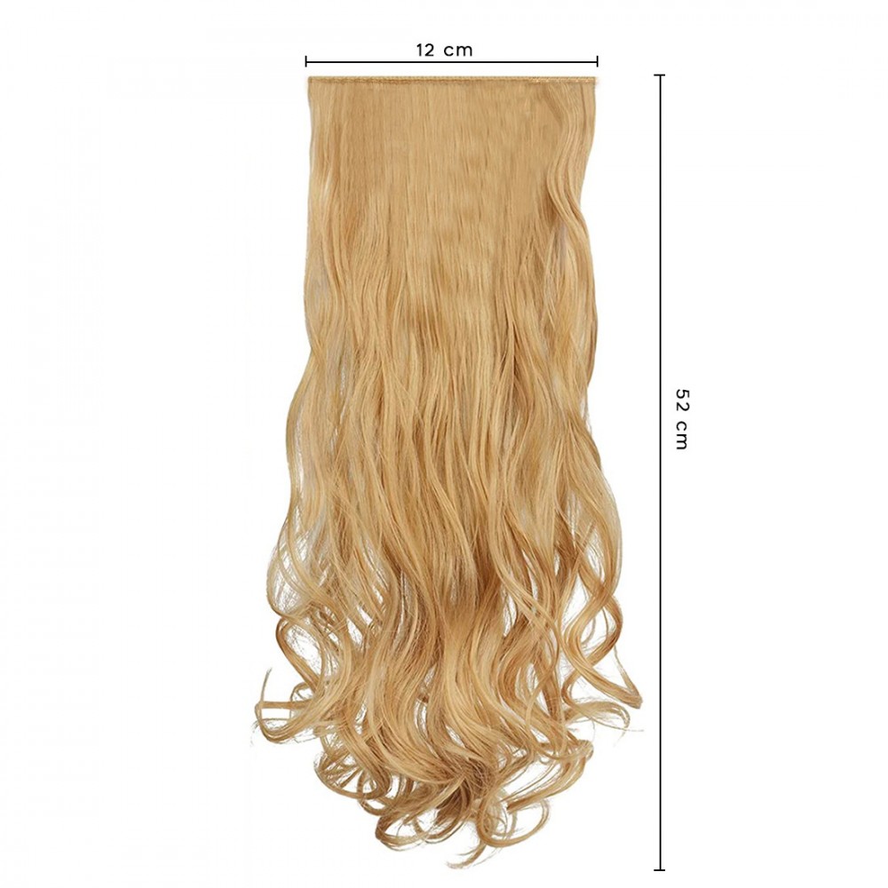 Extensión 4 clips rubio oscuro ondulado largo...