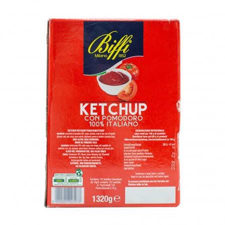 Ketchup BIFFI 132 Sobres Monodosis con Tomate 100% Italiano 10gr