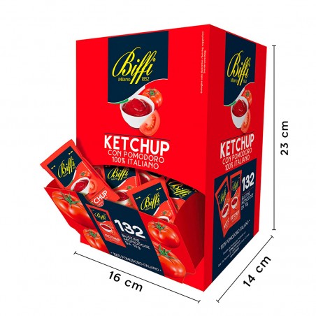 Ketchup BIFFI 132 Sobres Monodosis con Tomate 100% Italiano 10gr