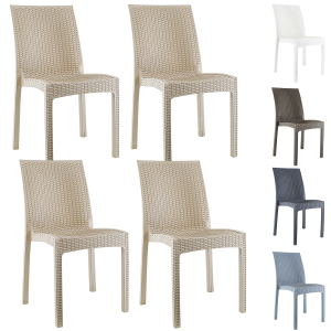 Conjunto de 4 sillas de jardín exterior JANET diseño en...