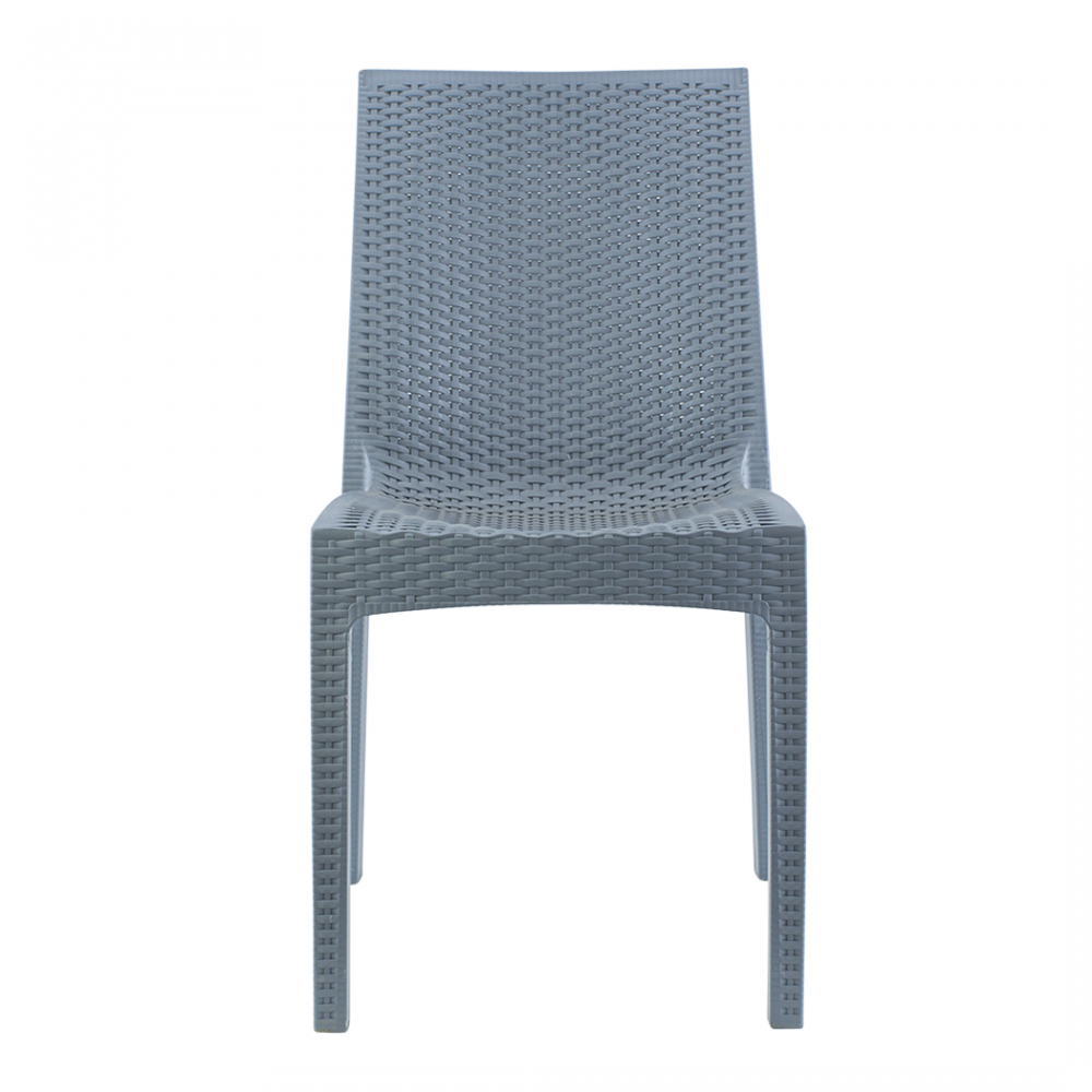 Conjunto de 4 sillas de jardín exterior JANET diseño en ratán en resina apilable