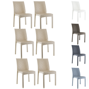 Conjunto de 6 sillas de jardín exterior JANET diseño en...