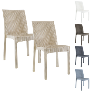 Conjunto de 2 sillas de jardín exterior JANET diseño en...