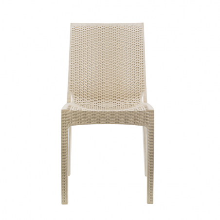 Conjunto de 2 sillas de jardín exterior JANET diseño en ratán en resina apilable