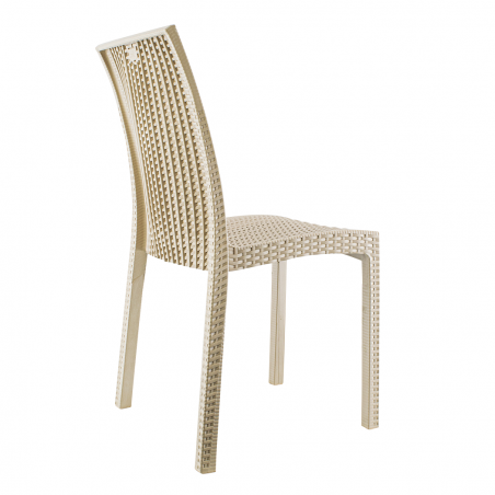 Conjunto de 2 sillas de jardín exterior JANET diseño en ratán en resina apilable