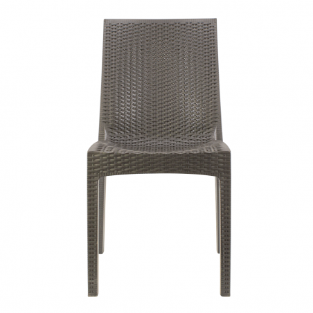 Conjunto de 2 sillas de jardín exterior JANET diseño en ratán en resina apilable