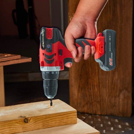 Taladro inalámbrico estuche de percusión de batería doble y accesorios