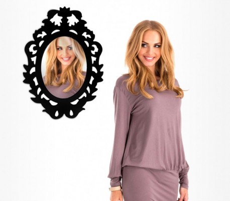 Espejo adhesivo a la pared con marco para armarios pasillos y espacios pequeños (32 x 23 cm) – Decoración del hogar 