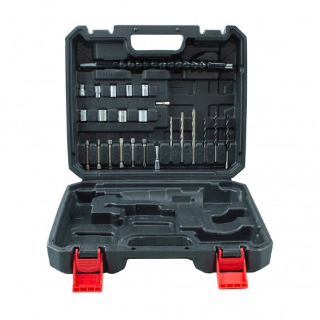 Taladro inalámbrico estuche de percusión de batería doble y accesorios