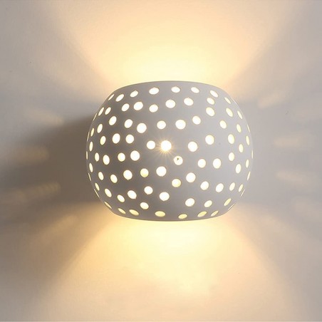 Aplique de yeso G9 Lámpara de techo perforada doble emisión de luz