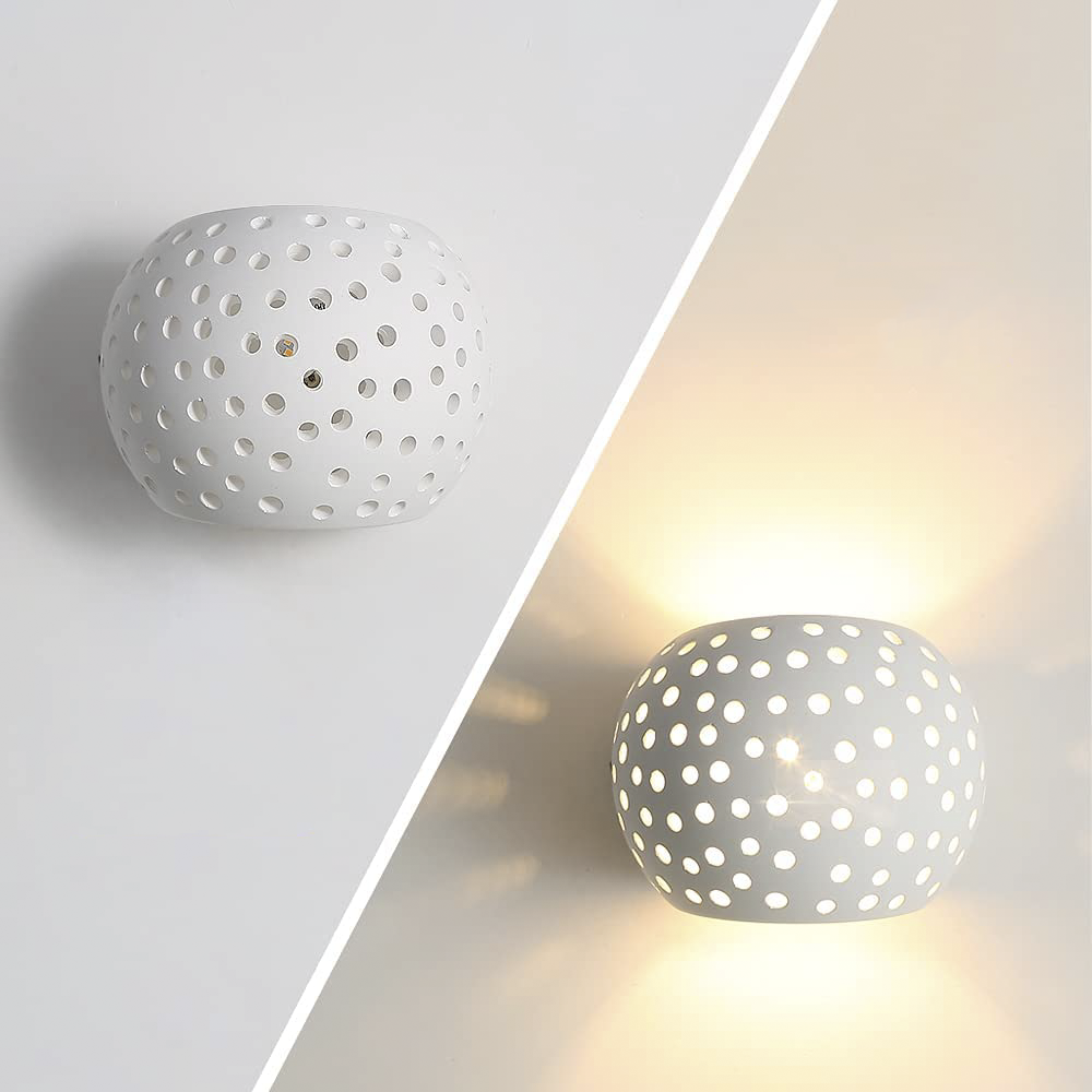 Aplique de yeso G9 Lámpara de techo perforada...