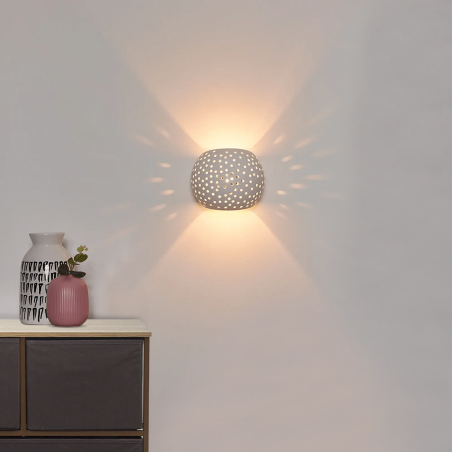 Aplique de yeso G9 Lámpara de techo perforada doble emisión de luz