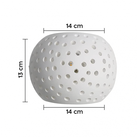 Aplique de yeso G9 Lámpara de techo perforada doble emisión de luz