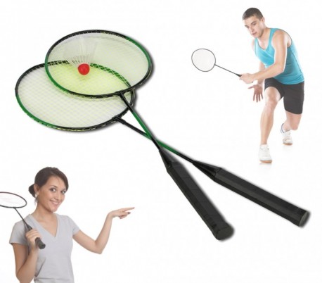 Pack de 2 raquetas de bádminton con funda para el transporte 