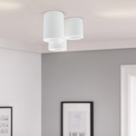 Aplique de pared de yeso  pintable luces de techo de 3 cilindros GU10 Ataque