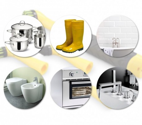 Kit de 4 cepillos BIG BRUSH con batería para la limpieza con mango ergonómico 