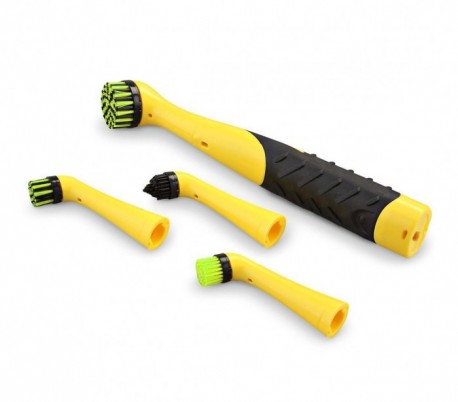 Kit de 4 cepillos BIG BRUSH con batería para la limpieza con mango ergonómico 
