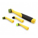 Kit de 4 cepillos BIG BRUSH con batería para la limpieza con mango ergonómico 