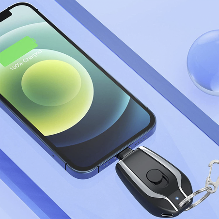 Llavero Powerbank 1500mAh USB Lightning Cargador portátil de emergencia