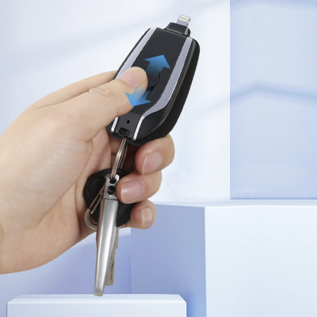 Llavero Powerbank 1500mAh USB Lightning Cargador portátil de emergencia