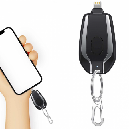 Llavero Powerbank 1500mAh USB Lightning Cargador portátil de emergencia