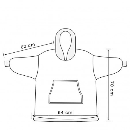 Capa polar Gris para niños con capucha y mangas con búhos fluorescentes