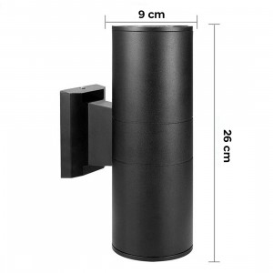 Aplique de pared lámpara LED Negro Interior y Exterior... 2