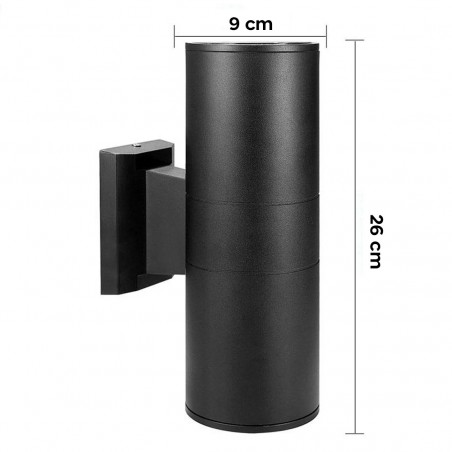 Aplique de pared lámpara LED Negro Interior y Exterior Diseño Moderno Aluminio