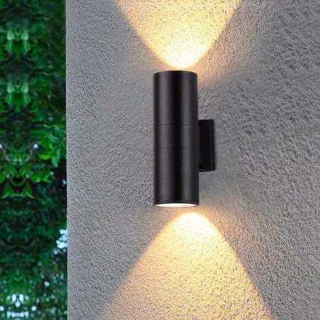Aplique de pared lámpara LED Negro Interior y Exterior Diseño Moderno Aluminio