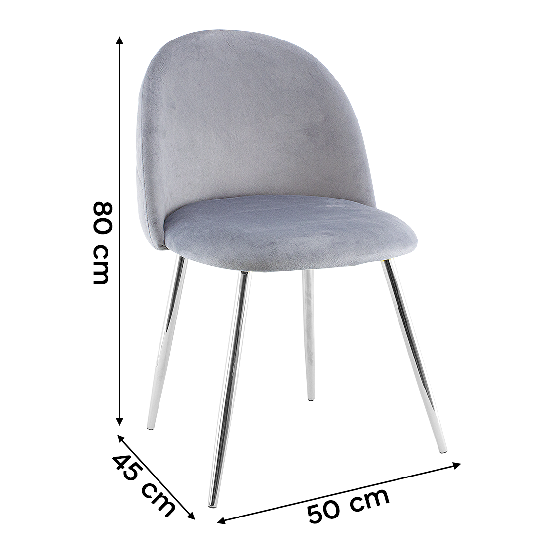 Silla de salón SHELBY 50x45x80H cm sillón vintage terciopelo y pies plata - Imagen 34 de 54