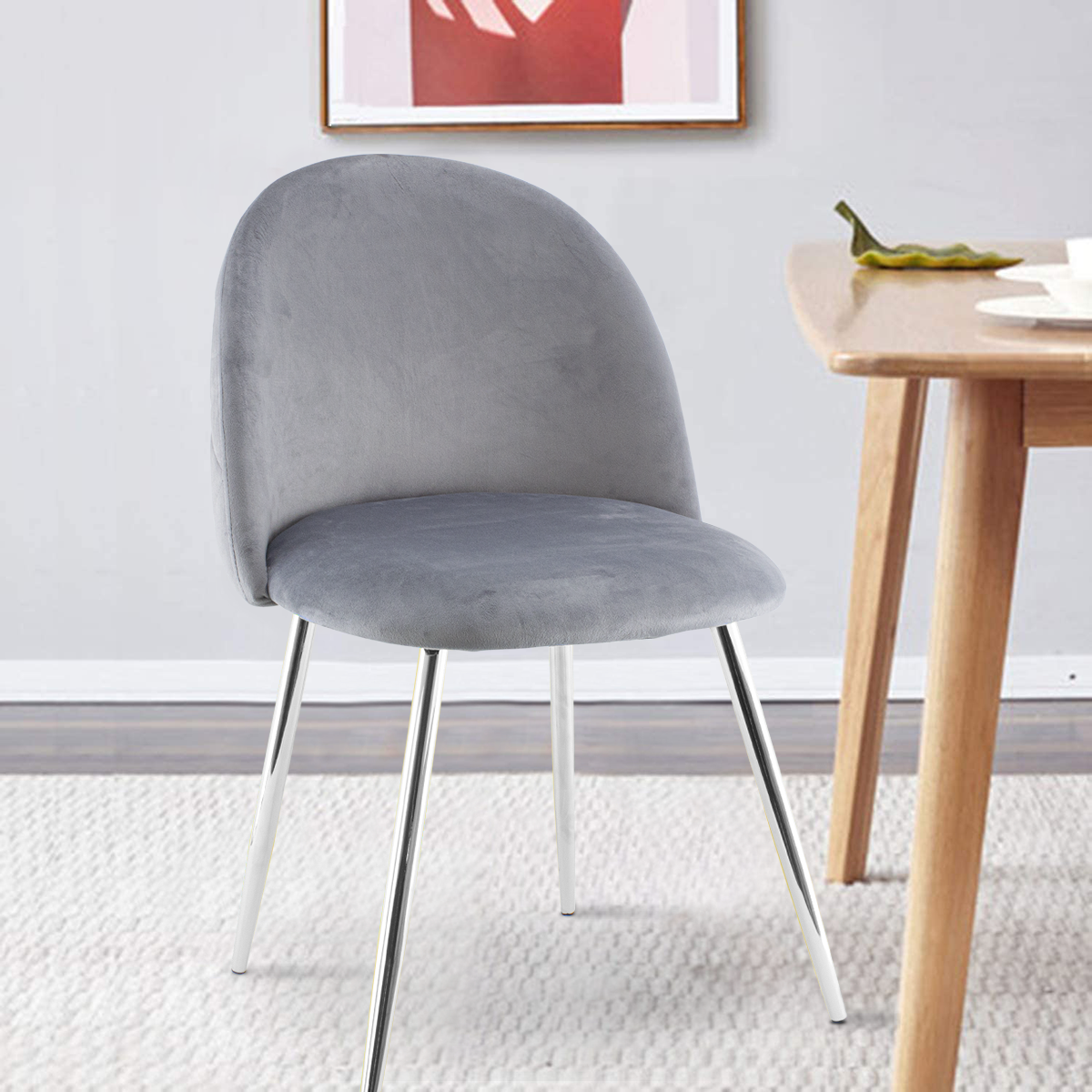 Silla de salón SHELBY 50x45x80H cm sillón vintage terciopelo y pies plata - Imagen 38 de 54