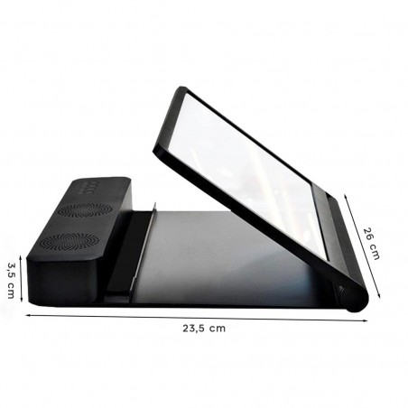 Lupa 3D amplificador de audio y video para smartphone con soporte